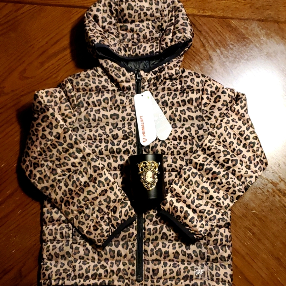 GAP KIDS Girl Leopard Upcycled Lightweight Jacket